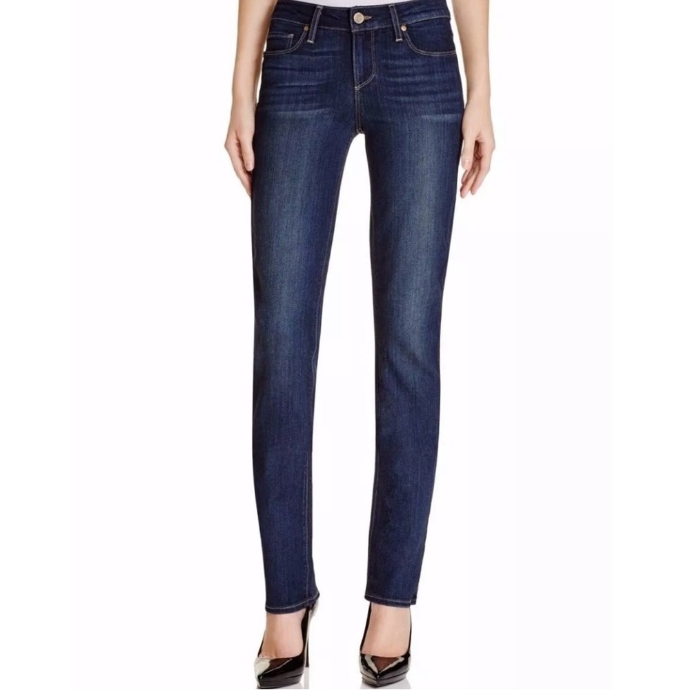 NWT Paige skyline straight mid rise blue jeans size 34